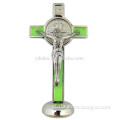 Saint St Benedict Cross 3 Inch Standing Glow in the Dark Luminous Crucifix